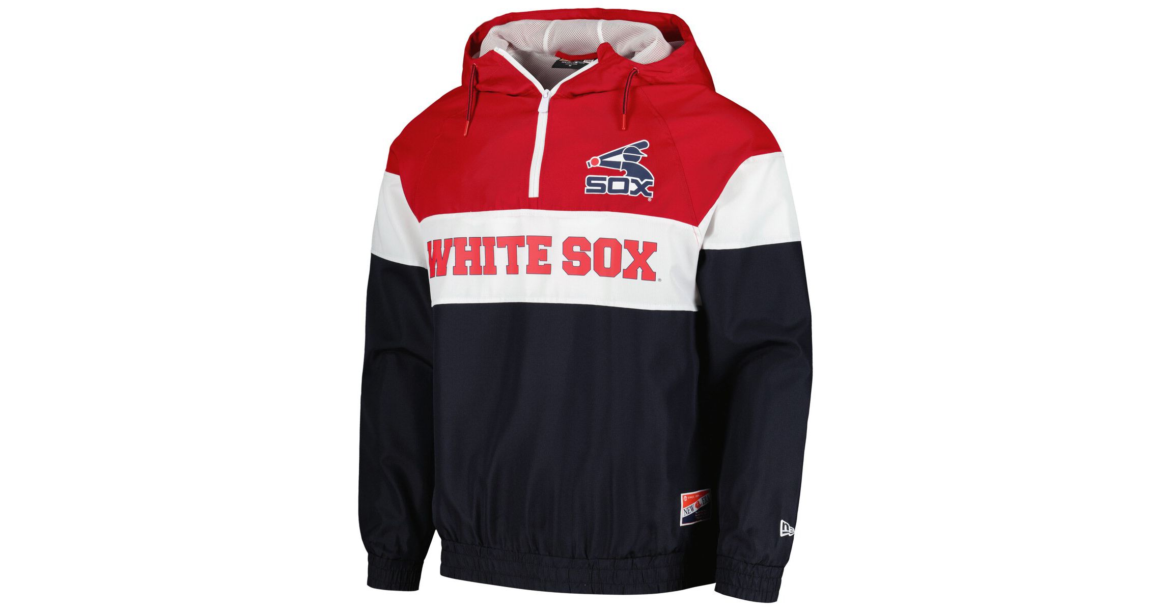 Chicago White Sox MLB Chicago Sox Ripstop Raglan Quarter-Zip Hoodie Windbreaker Jacket