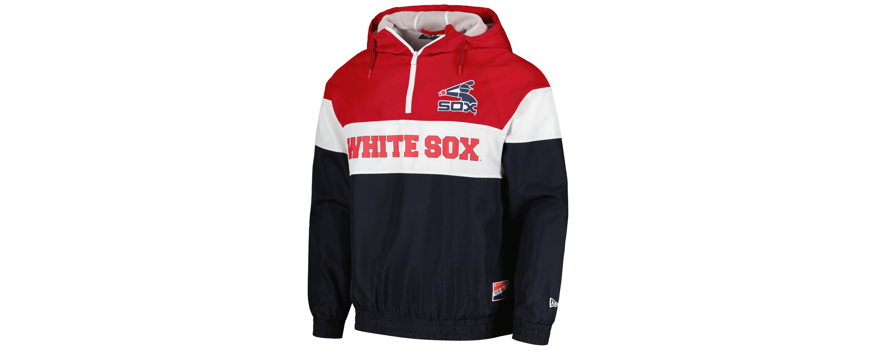 Chicago White Sox MLB Chicago Sox Ripstop Raglan Quarter-Zip Hoodie Windbreaker Jacket