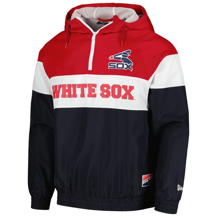 Chicago White Sox MLB Chicago Sox Ripstop Raglan Quarter-Zip Hoodie Windbreaker Jacket