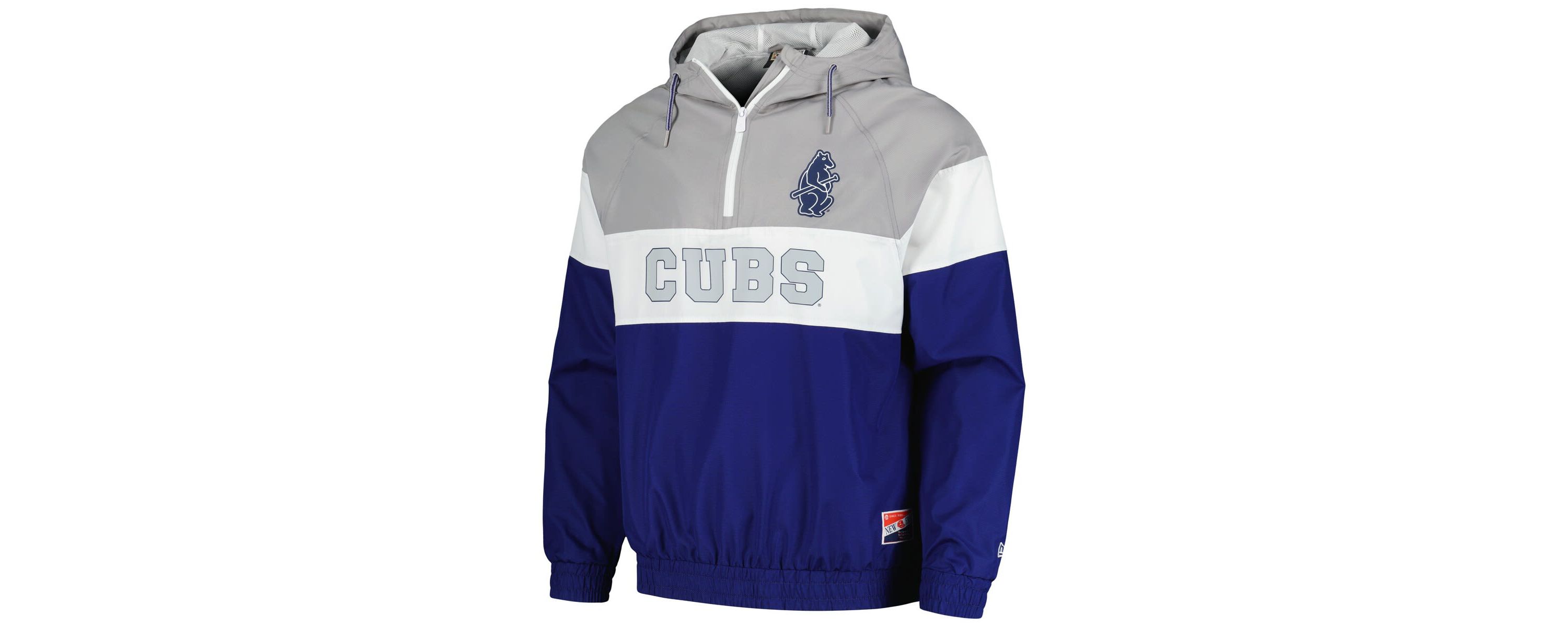 MLB Chicago Cubs Ripstop Raglan Quarter-Zip Hoodie Windbreaker Jacket