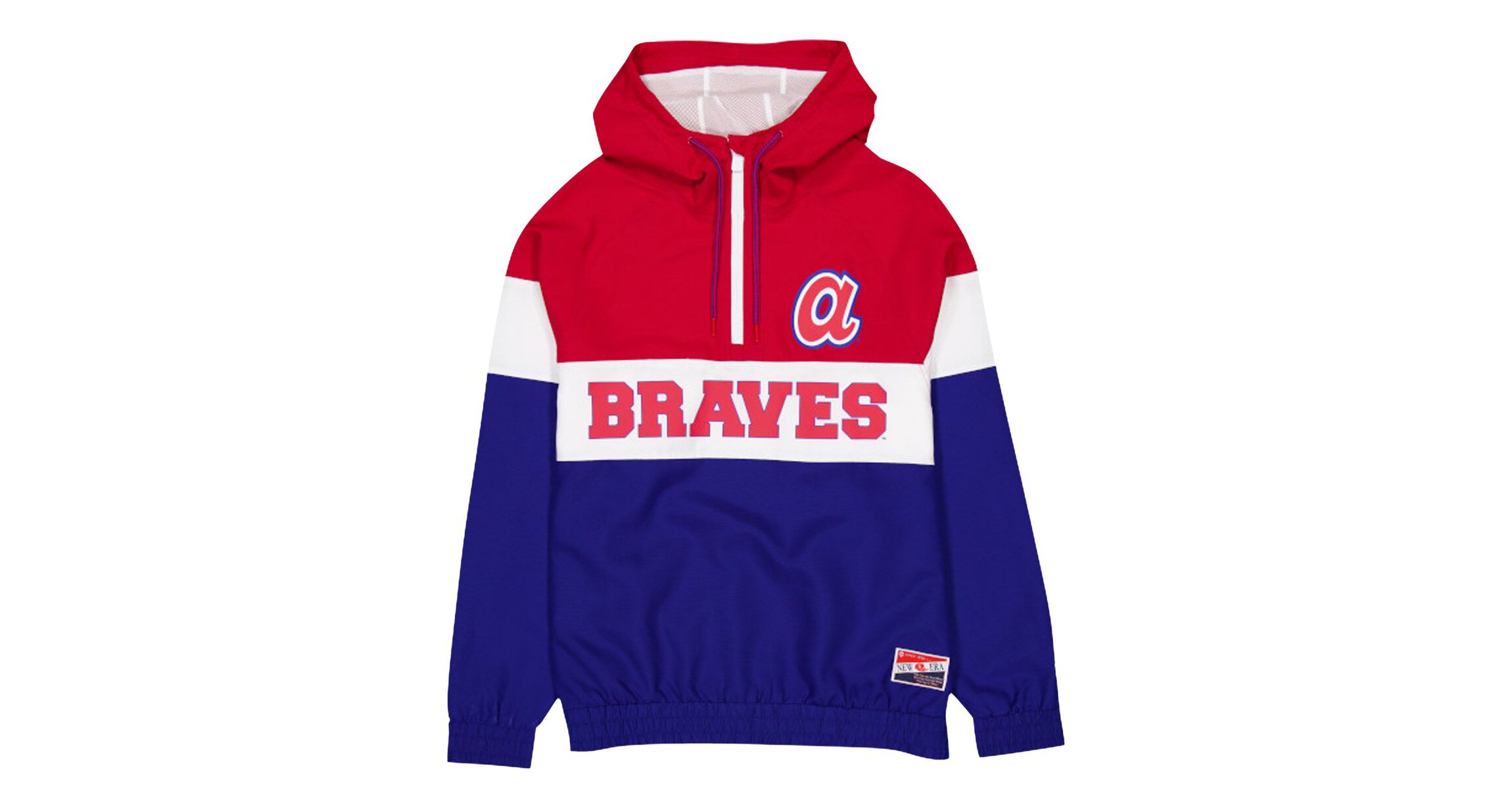 MLB Atlanta Braves Ripstop Raglan Quarter-Zip Hoodie Windbreaker Jacket