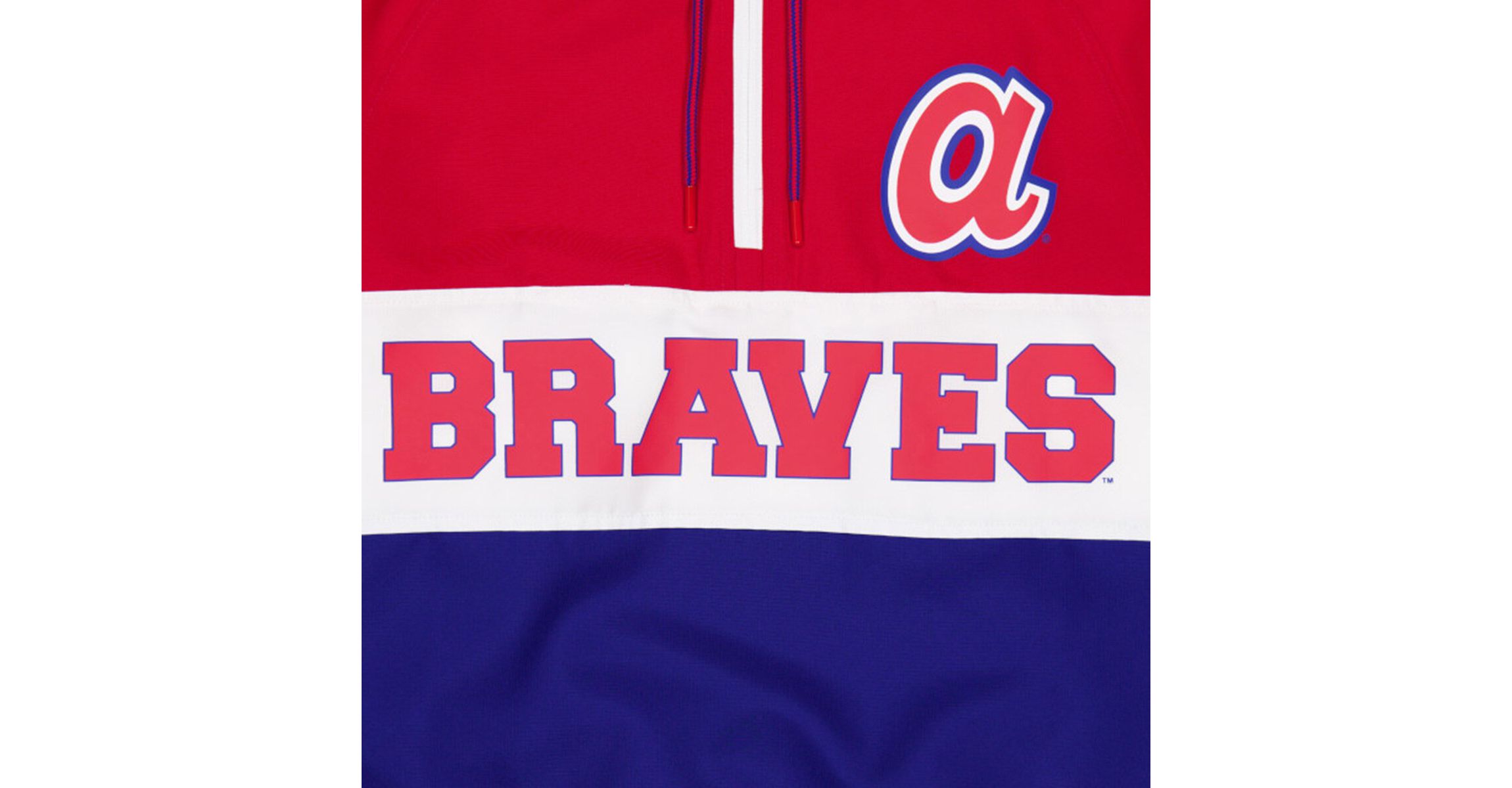 MLB Atlanta Braves Ripstop Raglan Quarter-Zip Hoodie Windbreaker Jacket
