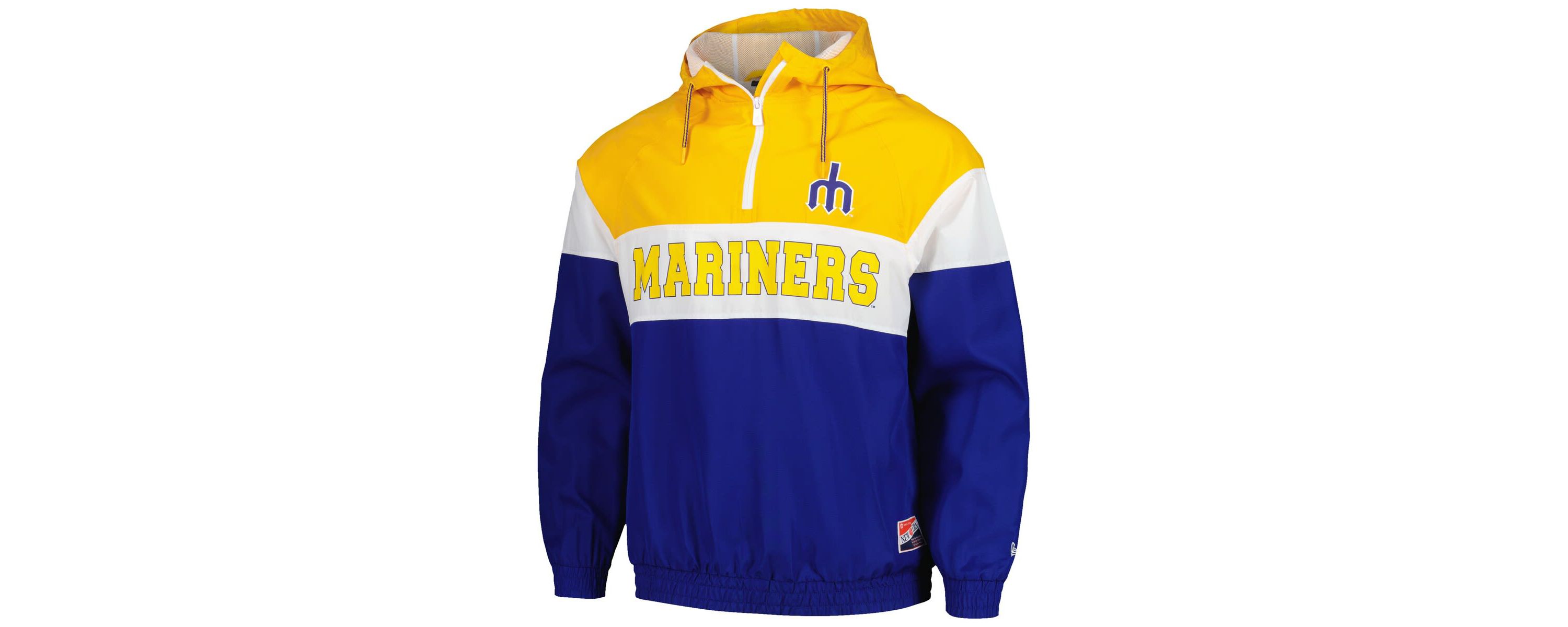 MLB Seattle Mariners Ripstop Raglan Quarter-Zip Hoodie Windbreaker Jacket