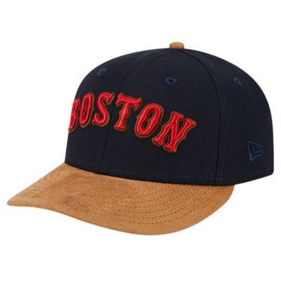 New Era Men's Boston Red Sox MLB Boston Sox Team Suede Visor Low 59FIFTY Fitted Hat, Navy Blue, 7 1/8