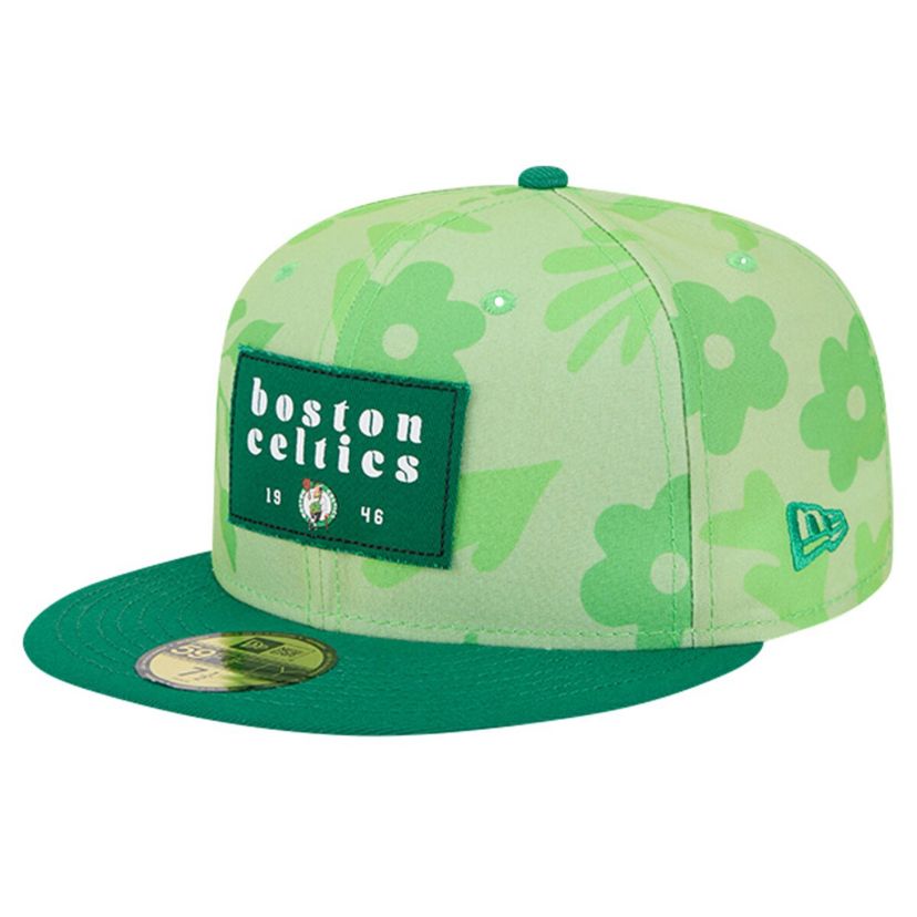 NBA Kelly Boston Celtics Palm Fronds 2-Tone 59FIFTY Fitted Hat