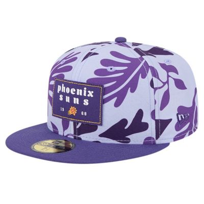 New Era Men's NBA Phoenix Suns Palm Fronds 2-Tone 59FIFTY Fitted Hat, Purple, 7 1/4