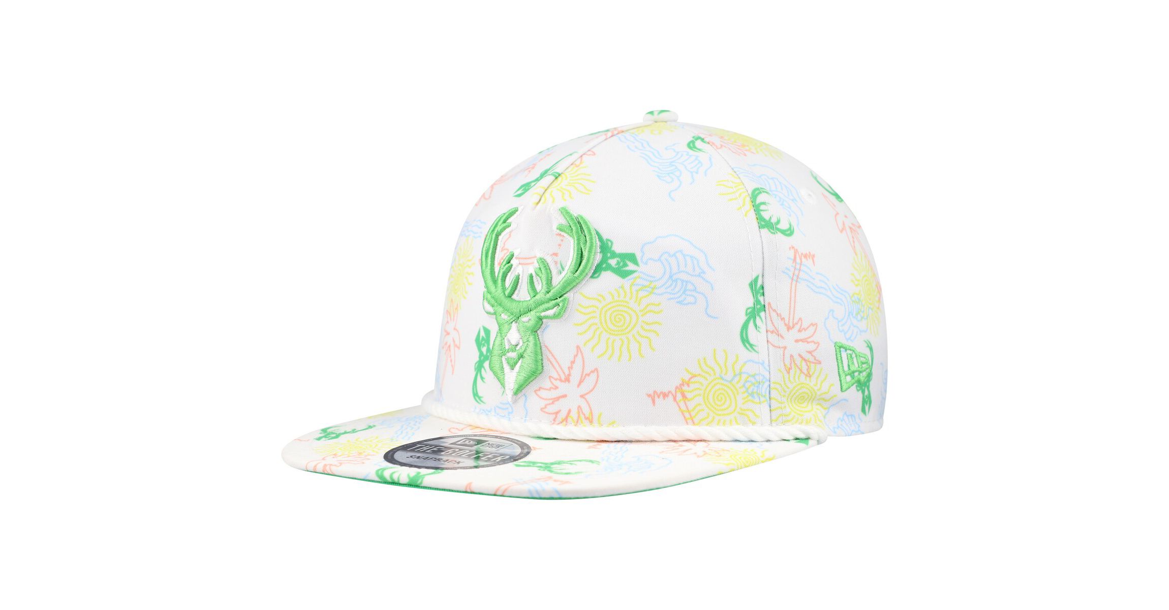 NBA Milwaukee Bucks Palm Trees and Waves Golfer Adjustable Hat