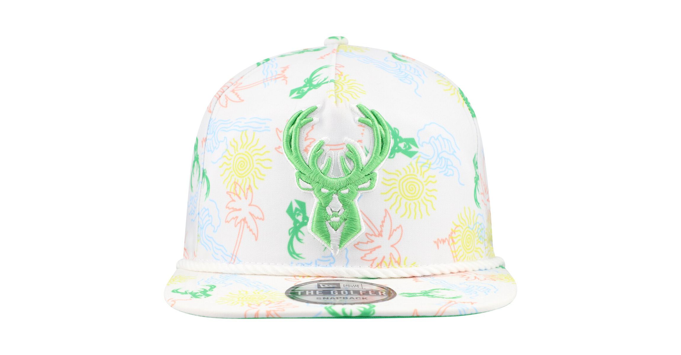 NBA Milwaukee Bucks Palm Trees and Waves Golfer Adjustable Hat