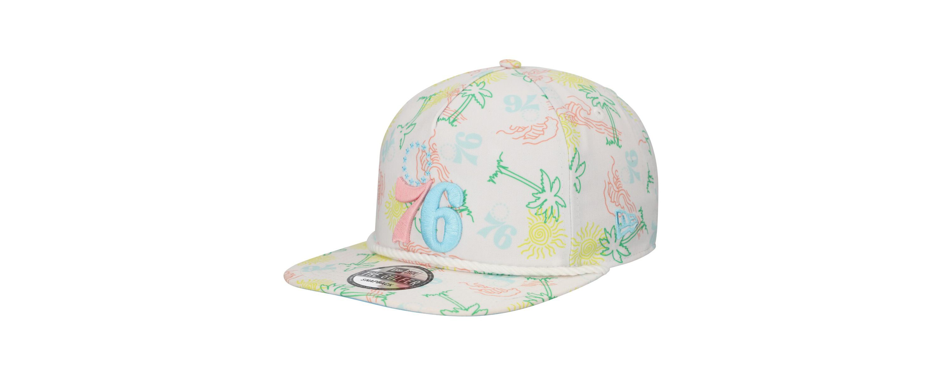 NBA Philadelphia 76ers Palm Trees and Waves Golfer Adjustable Hat