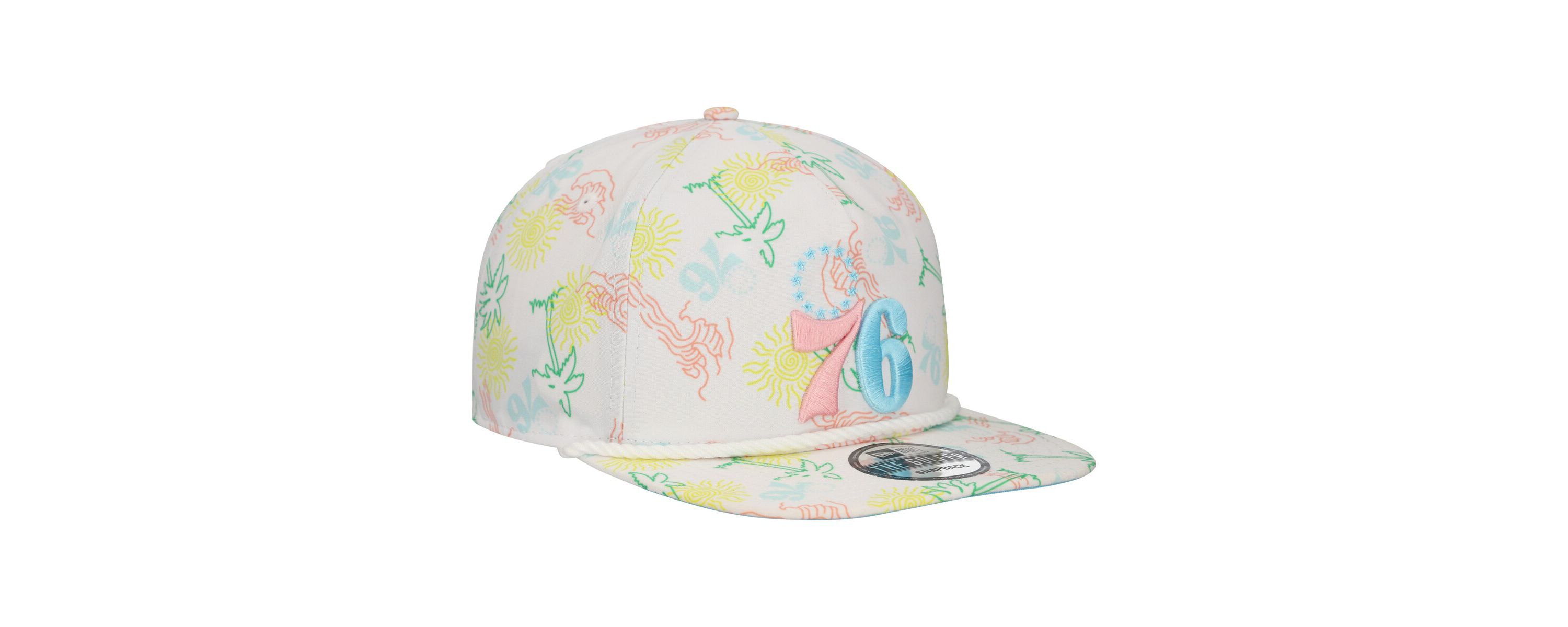 NBA Philadelphia 76ers Palm Trees and Waves Golfer Adjustable Hat