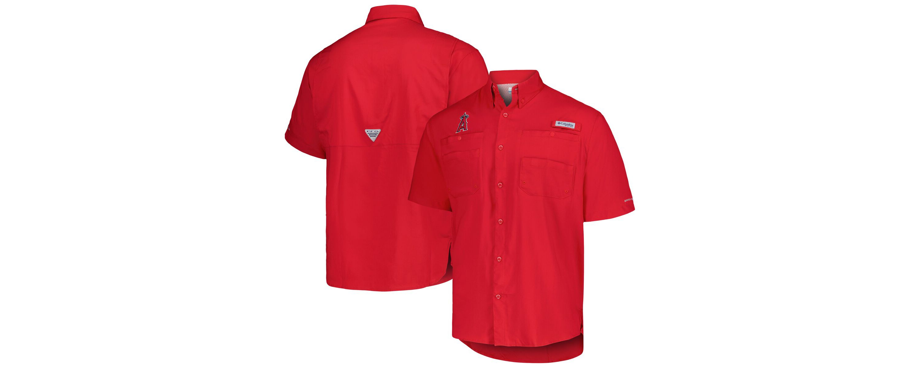 MLB Los Angeles Angels Tamiami Omni-Shade Button-Down Shirt
