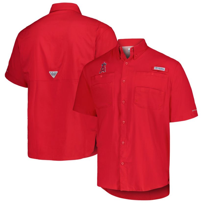MLB Los Angeles Angels Tamiami Omni-Shade Button-Down Shirt