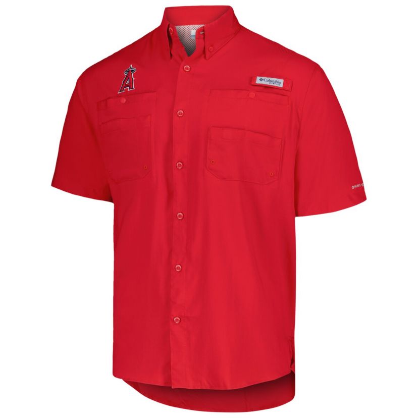 MLB Los Angeles Angels Tamiami Omni-Shade Button-Down Shirt