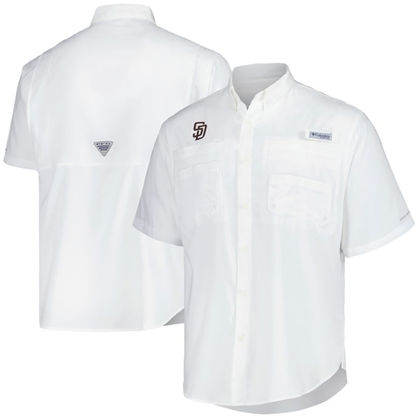 MLB San Diego Padres Tamiami Omni-Shade Button-Down Shirt