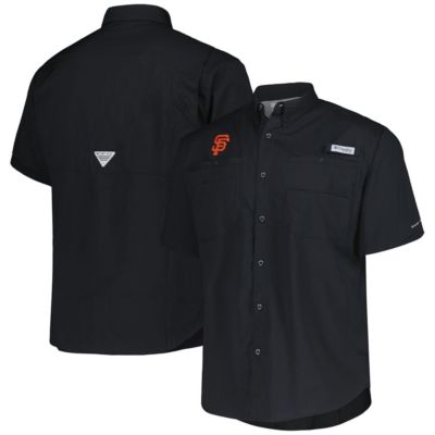 Columbia Men's MLB San Francisco Giants Tamiami Omni-Shade Button-Down Shirt, Black, Small