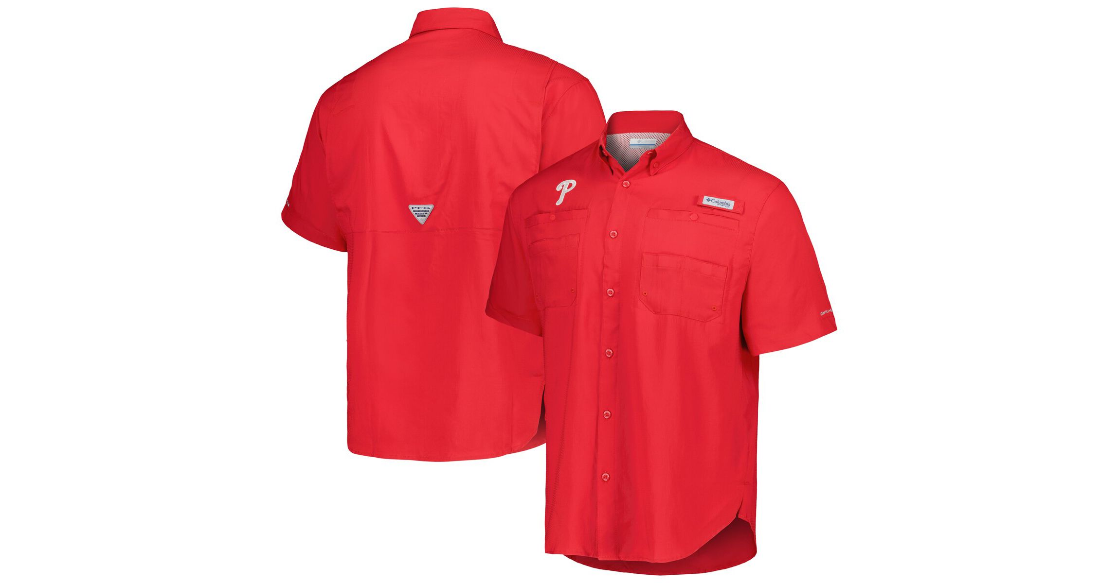 MLB Philadelphia Phillies Tamiami Omni-Shade Button-Down Shirt