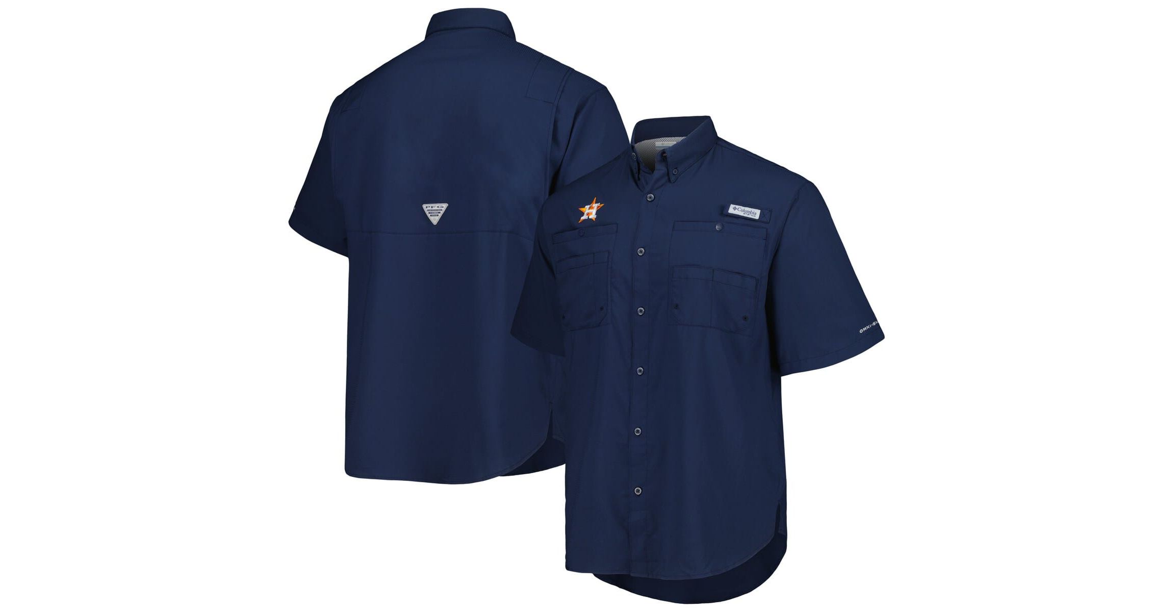 Columbia MLB Houston Astros Tamiami Omni-Shade Button-Down Shirt | Belk