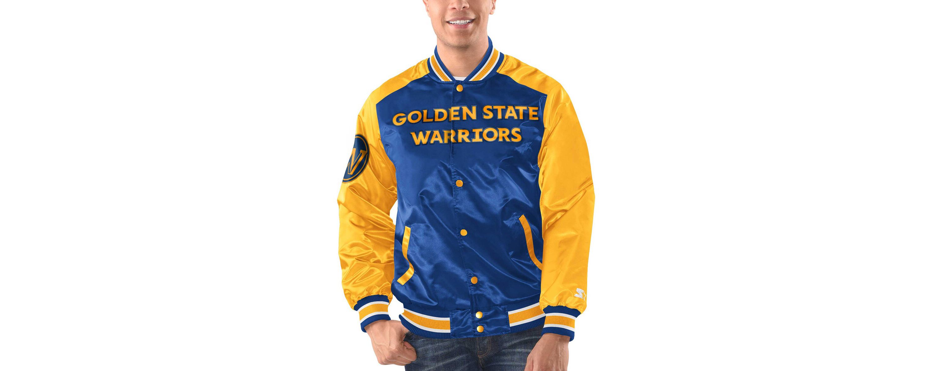 NBA Royal/Gold Golden State Warriors Renegade Satin Full-Snap Varsity Jacket