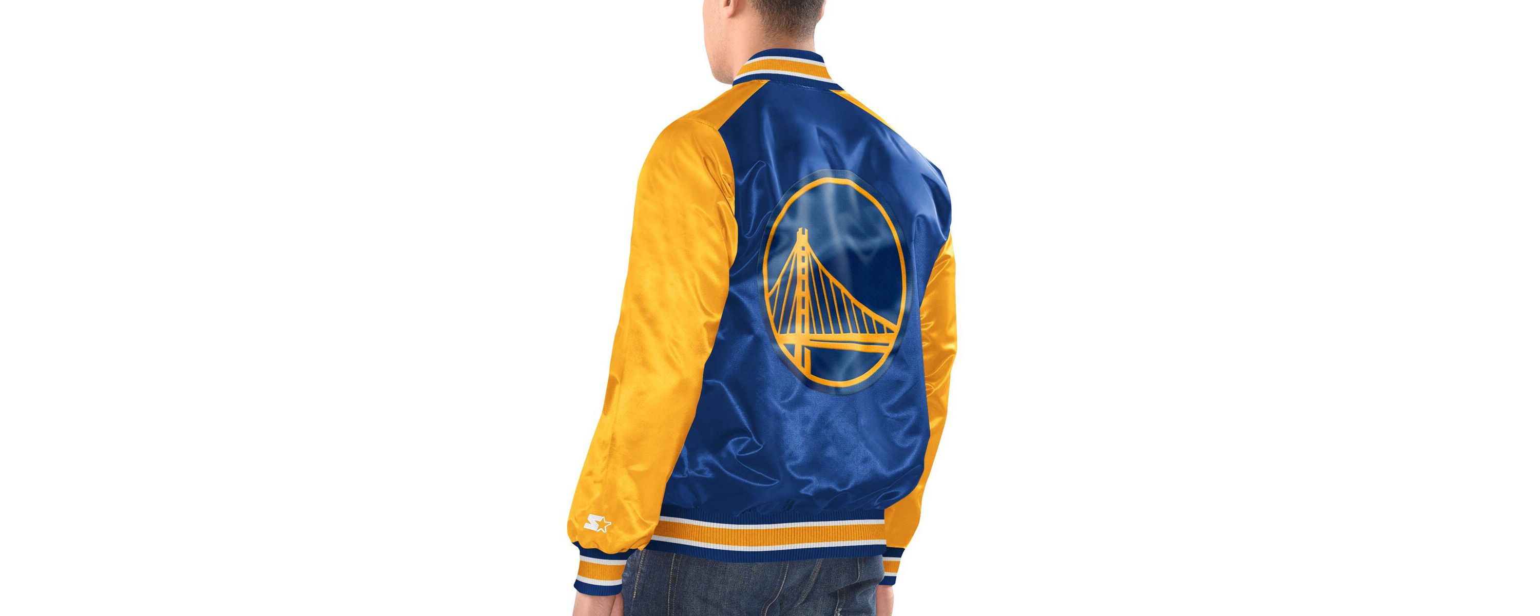 NBA Royal/Gold Golden State Warriors Renegade Satin Full-Snap Varsity Jacket