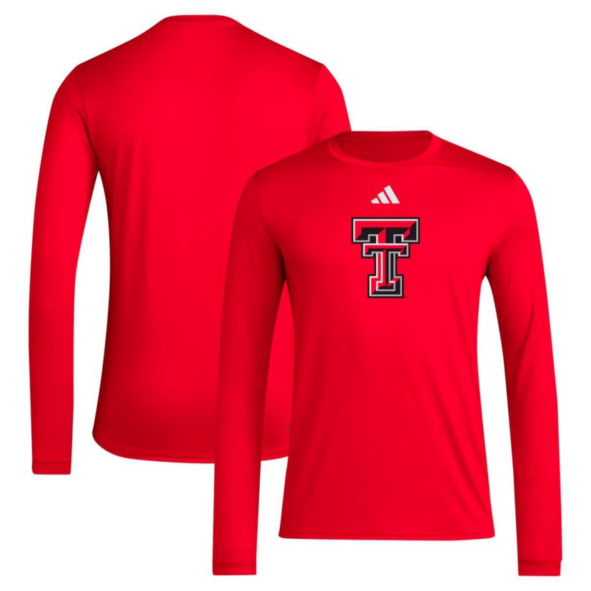 Texas Tech Red Raiders NCAA Texas Tech Raiders Primary Locker Logo AEROREADY Long Sleeve T-Shirt