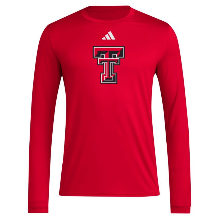 Texas Tech Red Raiders NCAA Texas Tech Raiders Primary Locker Logo AEROREADY Long Sleeve T-Shirt