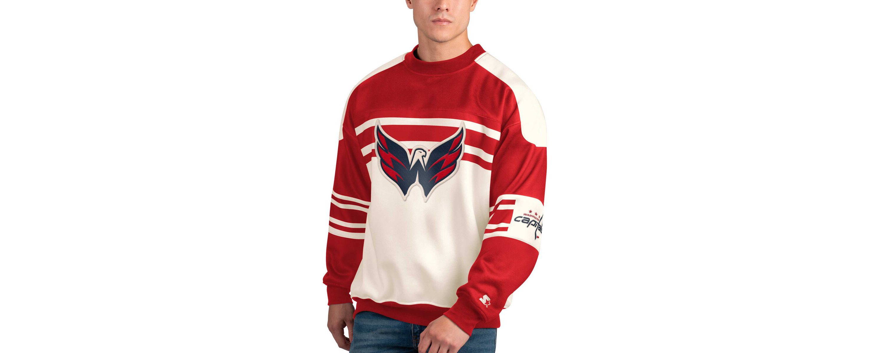 NHL Washington Capitals Defense Fleece Crewneck Pullover Sweatshirt