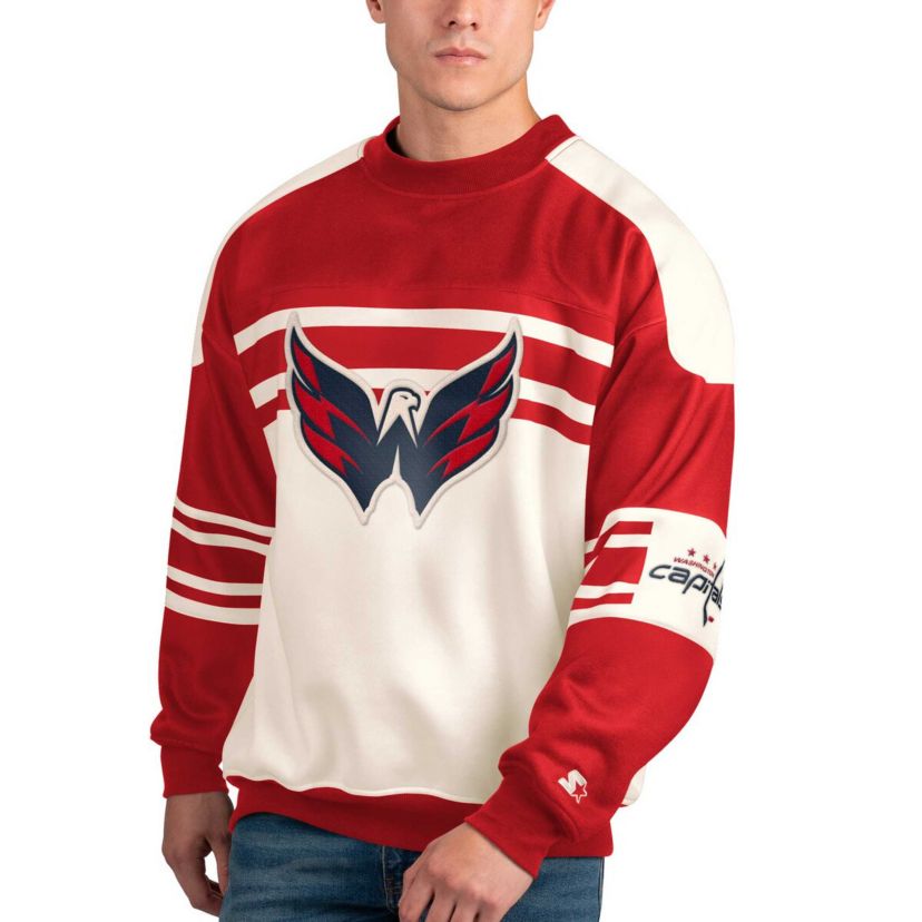 NHL Washington Capitals Defense Fleece Crewneck Pullover Sweatshirt