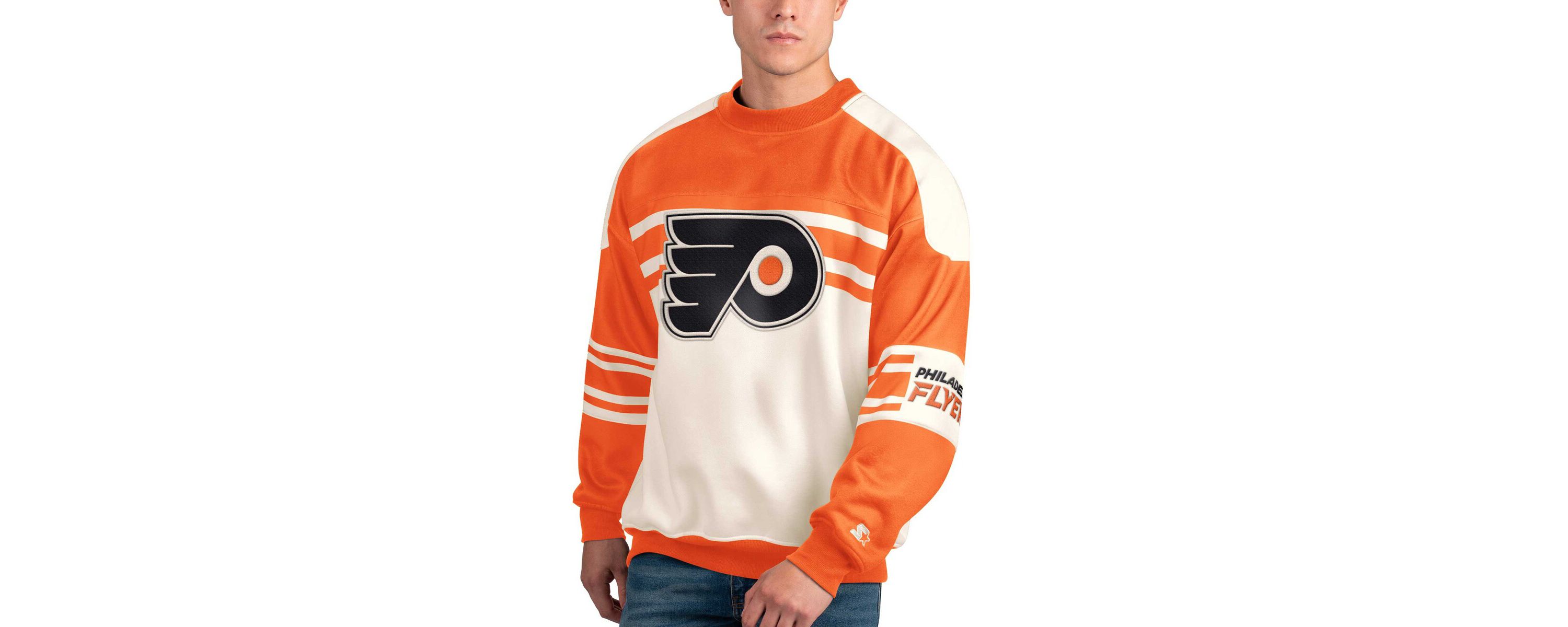 NHL Philadelphia Flyers Defense Fleece Crewneck Pullover Sweatshirt