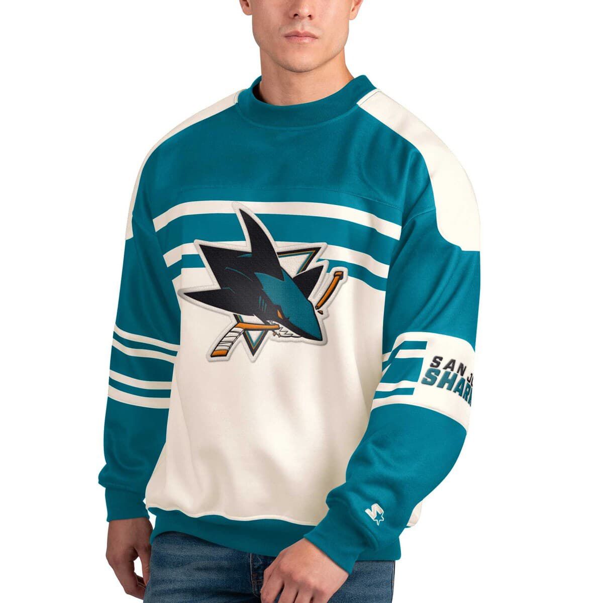 NHL San Jose Sharks Defense Fleece Crewneck Pullover Sweatshirt