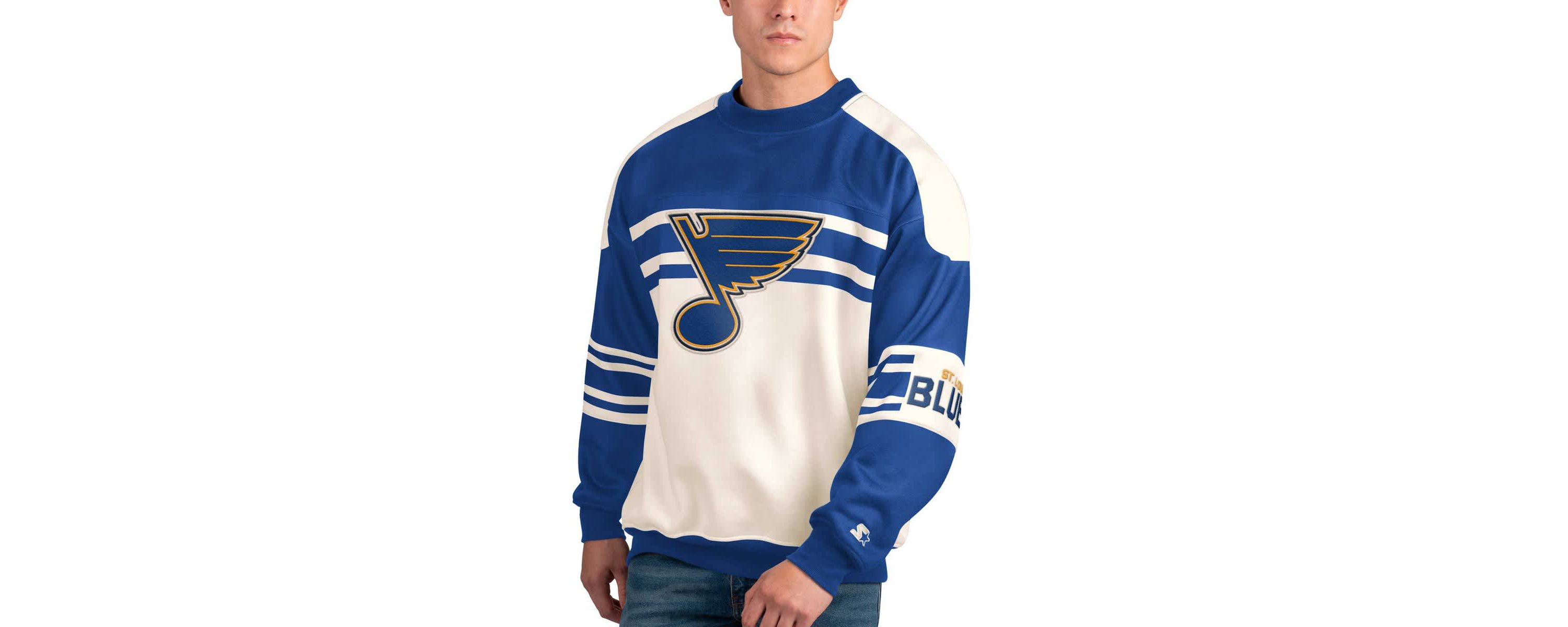 NHL St. Louis Blues Defense Fleece Crewneck Pullover Sweatshirt