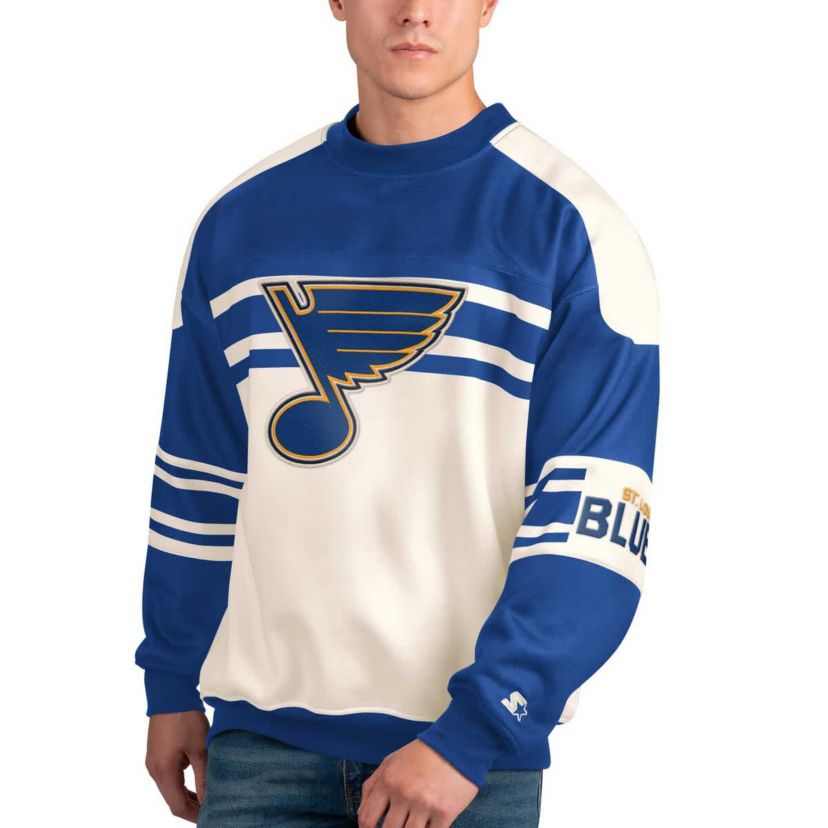 NHL St. Louis Blues Defense Fleece Crewneck Pullover Sweatshirt