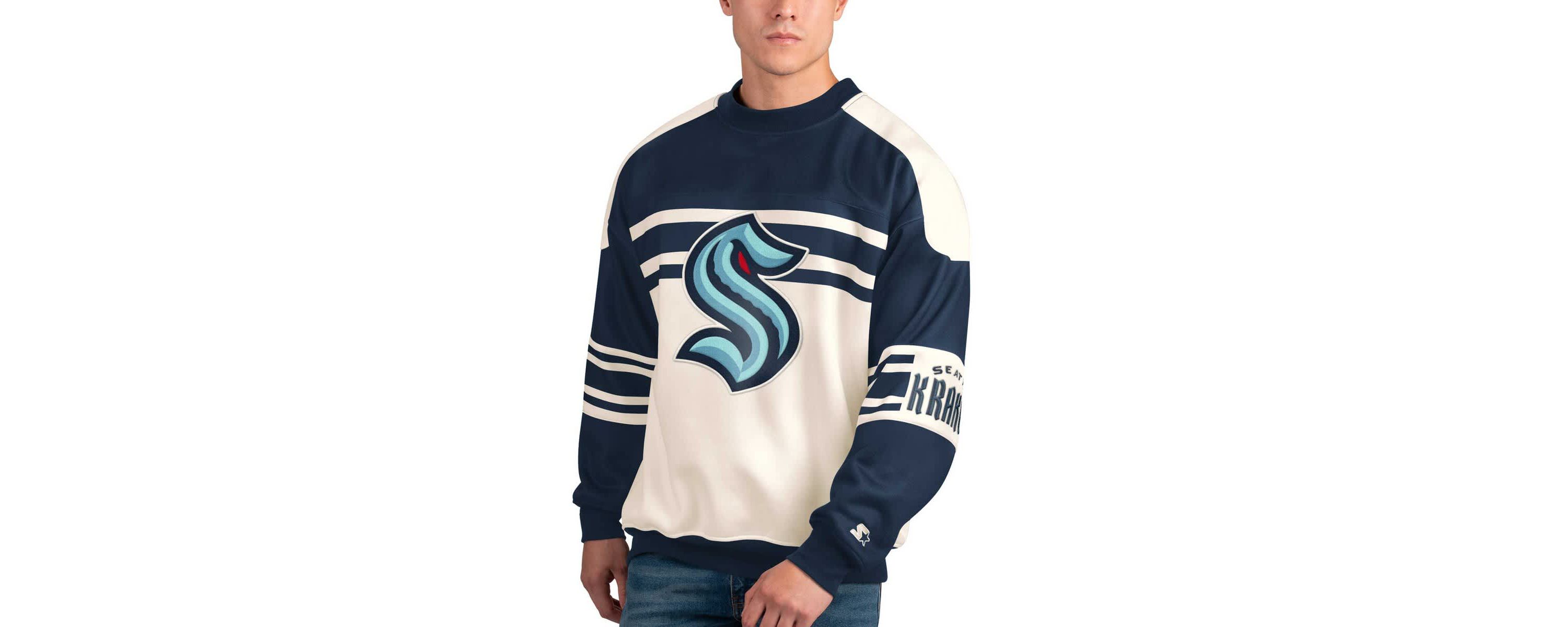 NHL Seattle Kraken Defense Fleece Crewneck Pullover Sweatshirt