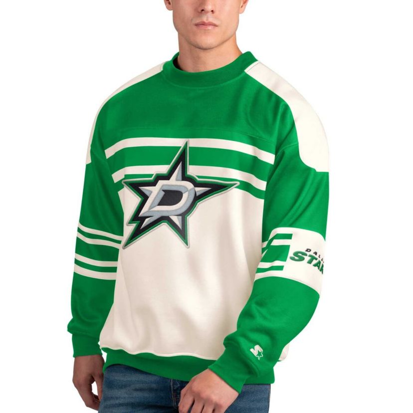NHL Dallas Stars Defense Fleece Crewneck Pullover Sweatshirt