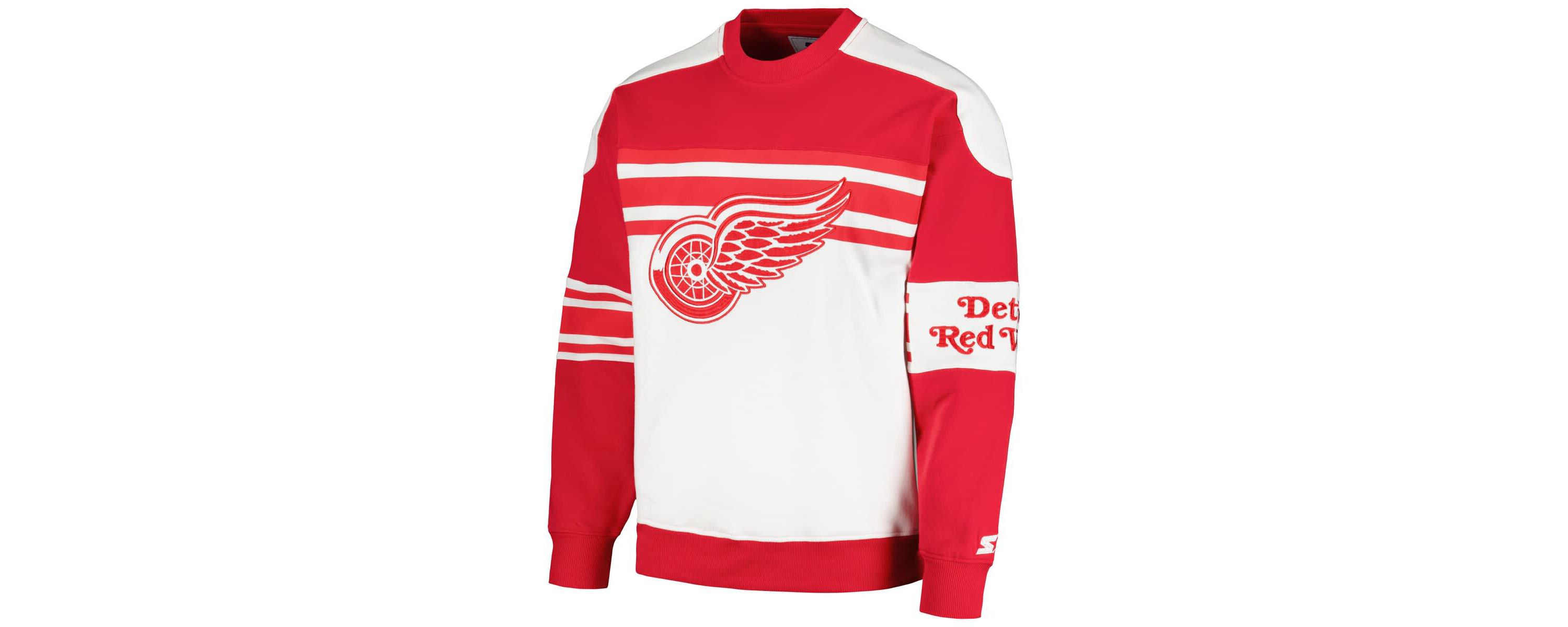 NHL Detroit Wings Defense Fleece Crewneck Pullover Sweatshirt
