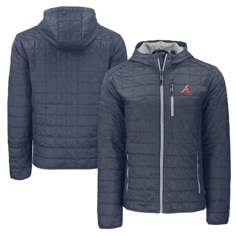 MLB Atlanta Braves Cooperstown Collection Rainier Primaloft Eco Full-Zip Hooded Jacket