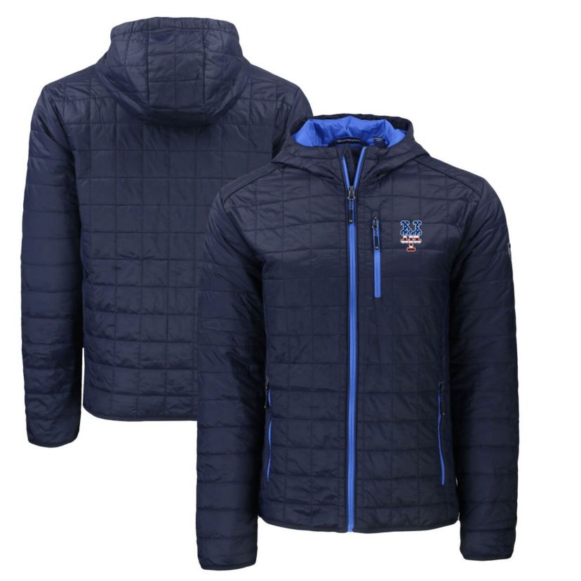 MLB New York Mets Americana Rainier Primaloft Eco Full-Zip Hooded Jacket