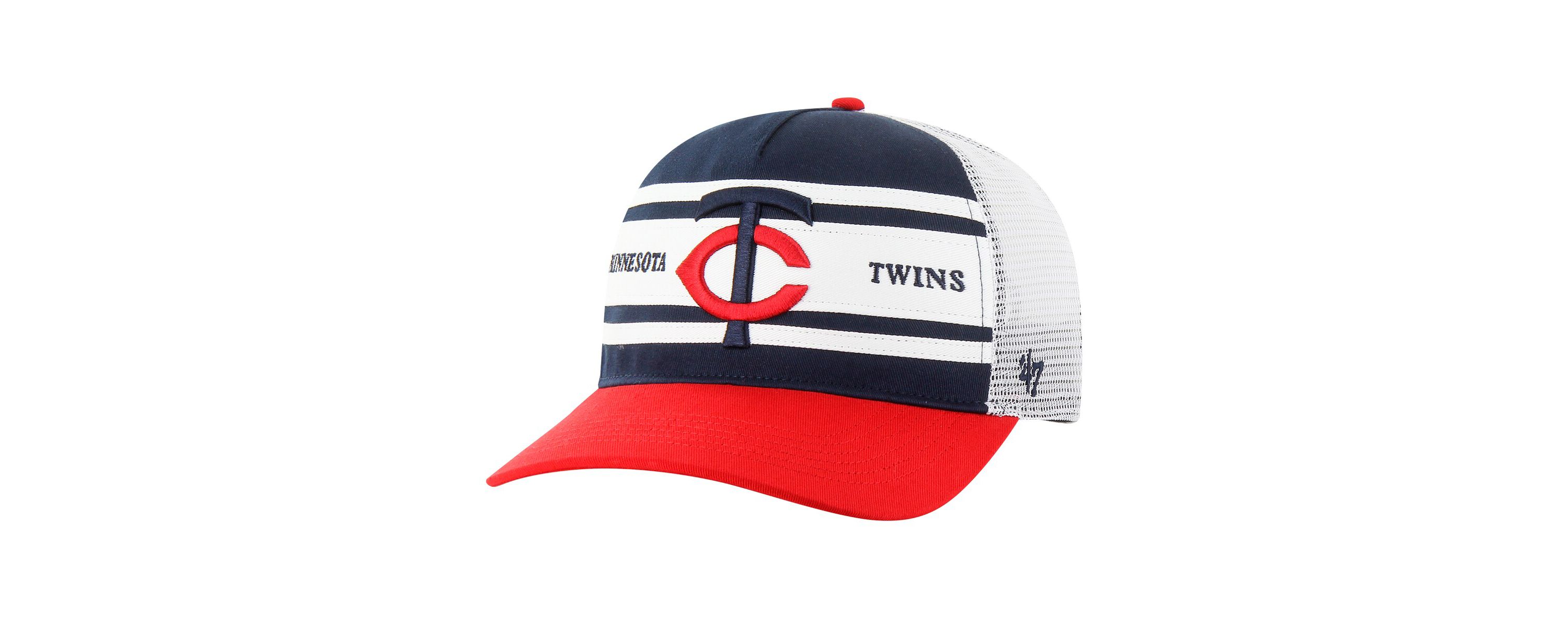 MLB Minnesota Twins Gridiron Super Stripe Relaxed Trucker Hitch Adjustable Hat