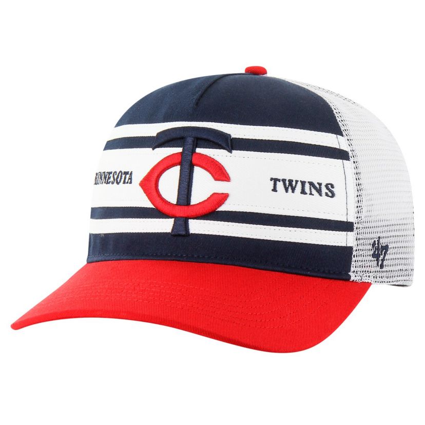 MLB Minnesota Twins Gridiron Super Stripe Relaxed Trucker Hitch Adjustable Hat