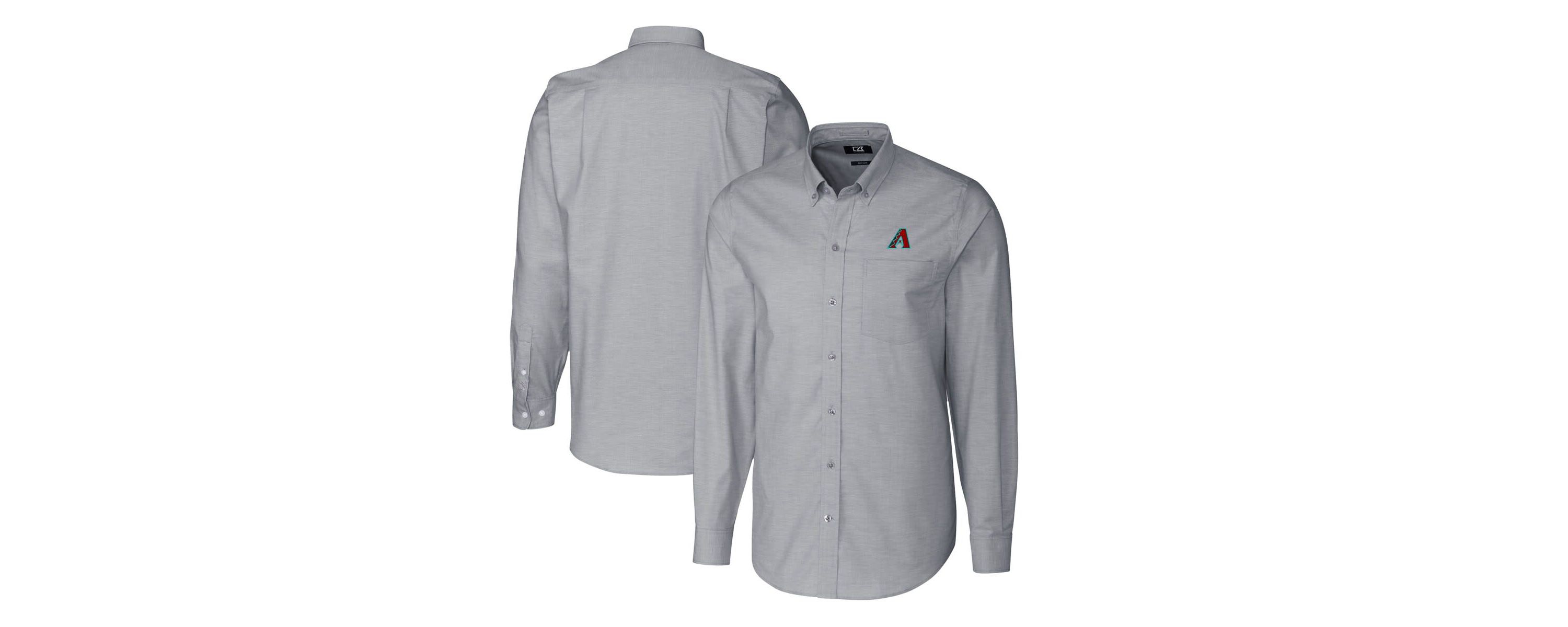 MLB Arizona Diamondbacks Stretch Oxford Long Sleeve Dress Shirt