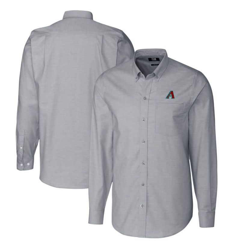 MLB Arizona Diamondbacks Stretch Oxford Long Sleeve Dress Shirt