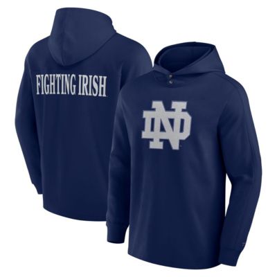 Men's NCAA Fanatics Notre Dame Fighting Irish Blaze Tri-Blend Pullover Hoodie, Navy Blue, Medium