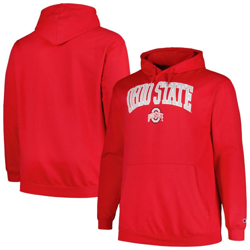 NCAA Ohio State Buckeyes Big & Tall Arch Over Logo Powerblend Pullover Hoodie