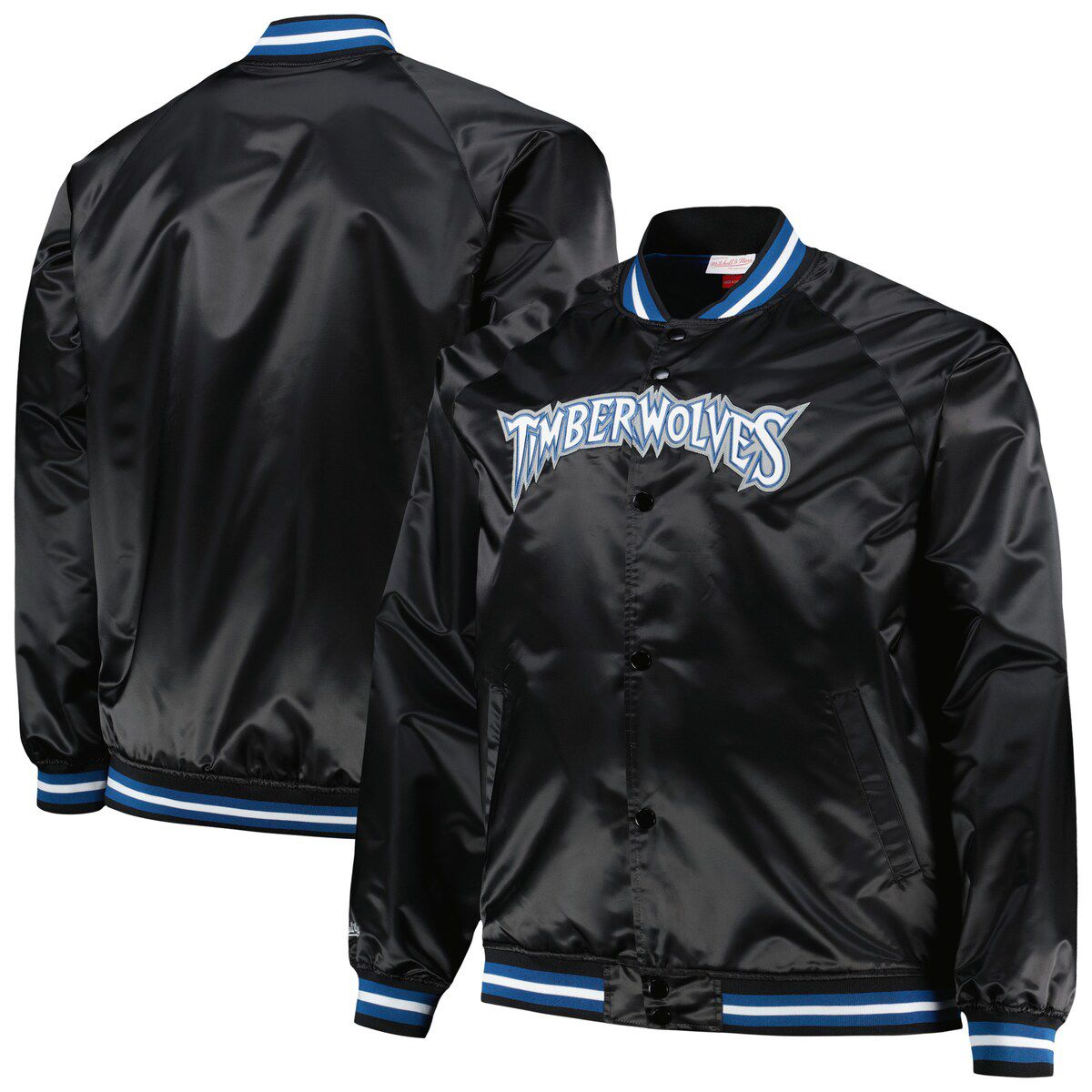 NBA Minnesota Timberwolves Big & Tall Hardwood Classics Wordmark Satin Raglan Full-Zip Jacket