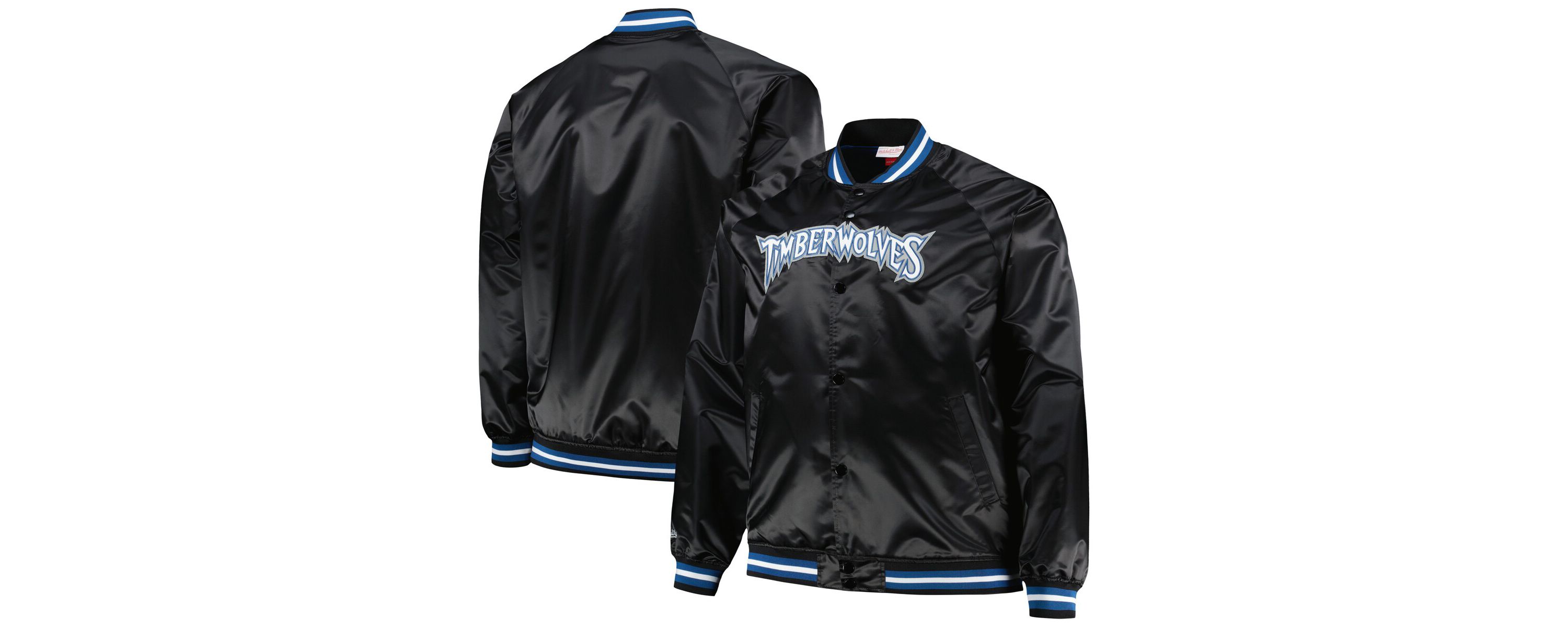 NBA Minnesota Timberwolves Big & Tall Hardwood Classics Wordmark Satin Raglan Full-Zip Jacket