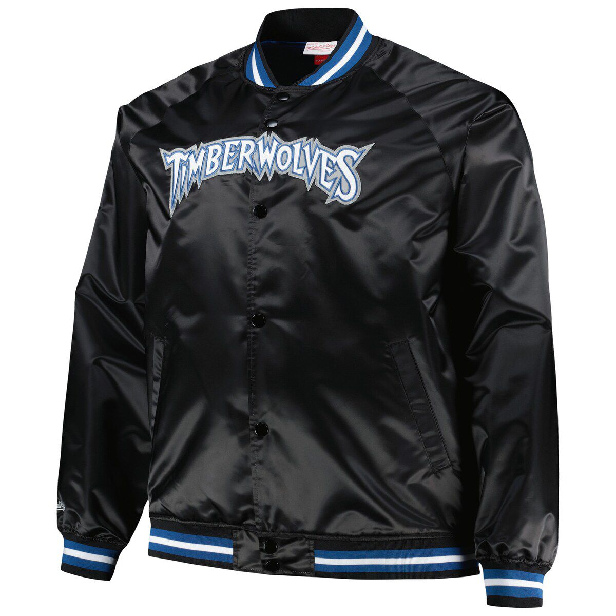 NBA Minnesota Timberwolves Big & Tall Hardwood Classics Wordmark Satin Raglan Full-Zip Jacket