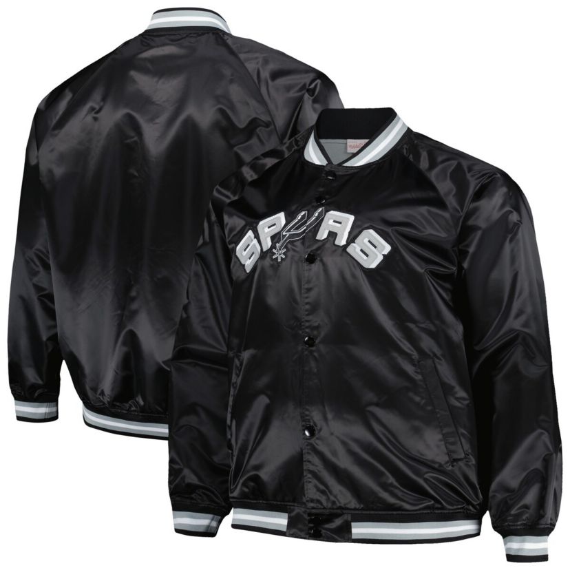 NBA San Antonio Spurs Big & Tall Hardwood Classics Wordmark Satin Raglan Full-Zip Jacket