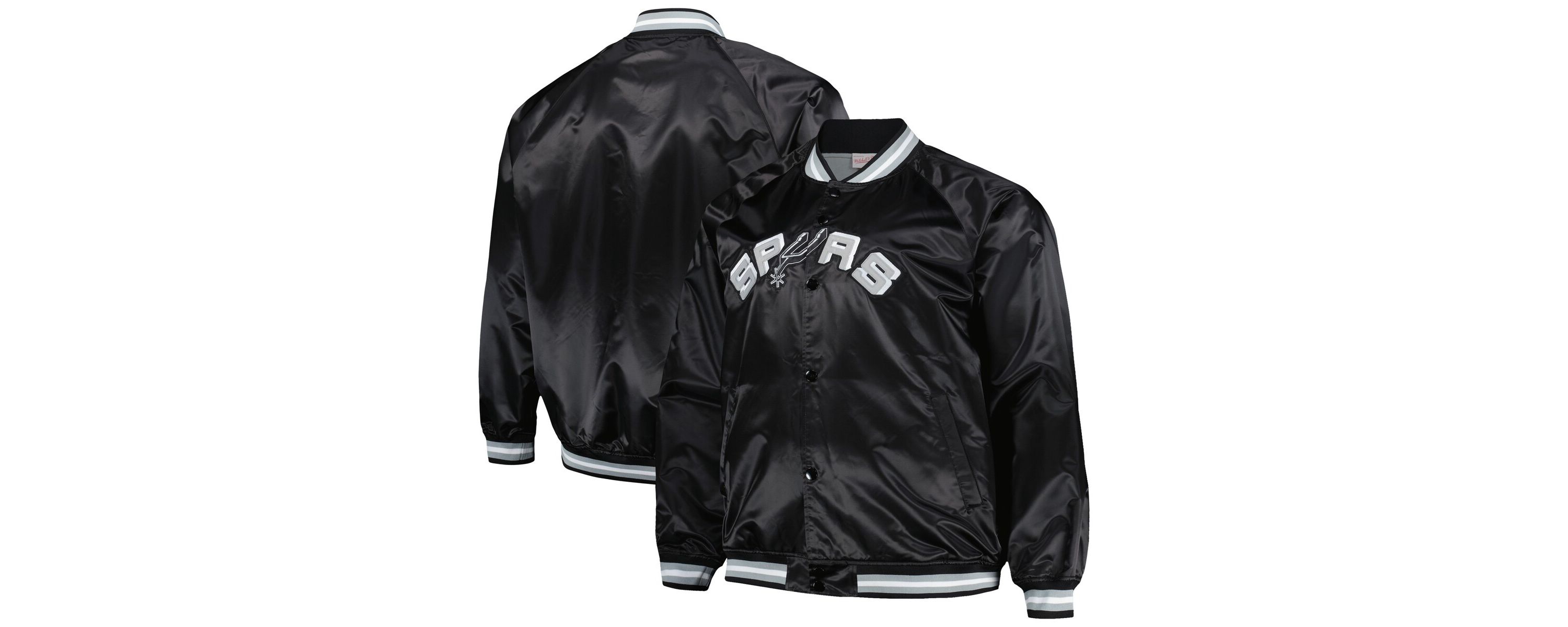 NBA San Antonio Spurs Big & Tall Hardwood Classics Wordmark Satin Raglan Full-Zip Jacket
