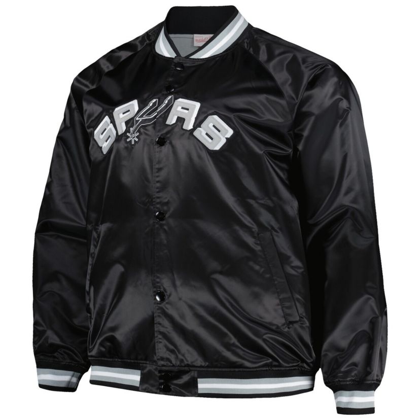 NBA San Antonio Spurs Big & Tall Hardwood Classics Wordmark Satin Raglan Full-Zip Jacket