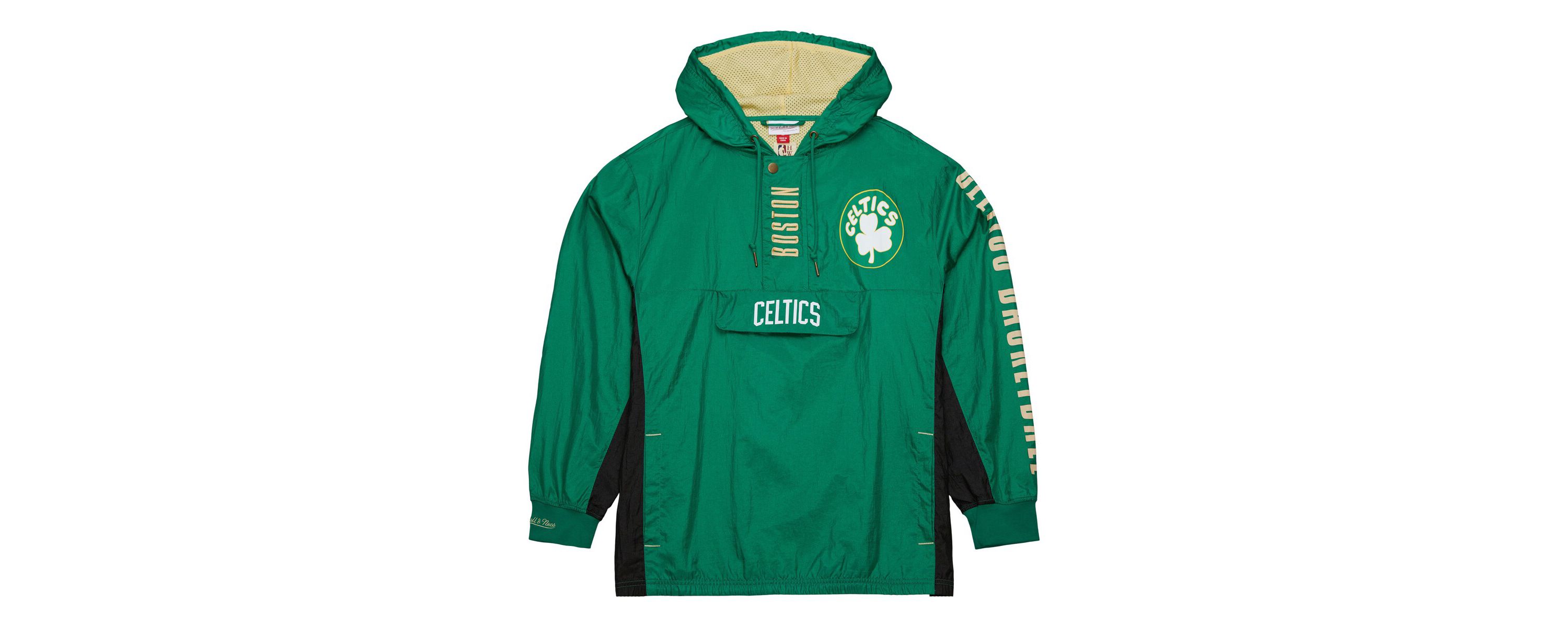 NBA Kelly Boston Celtics Big & Tall Hardwood Classics Team OG 2.0 Anorak Hoodie Quarter-Zip Windbreaker Jacket