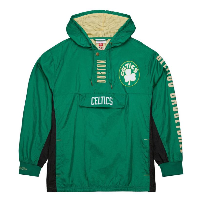 NBA Kelly Boston Celtics Big & Tall Hardwood Classics Team OG 2.0 Anorak Hoodie Quarter-Zip Windbreaker Jacket